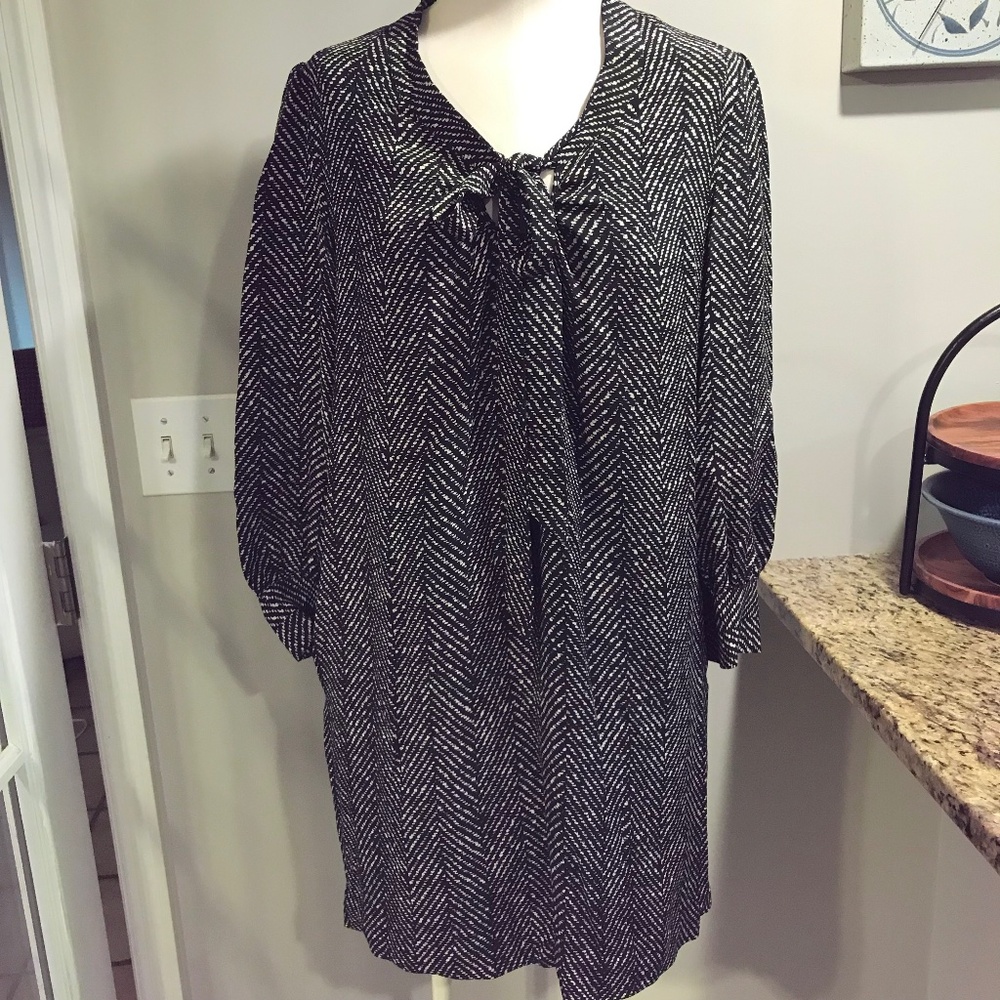 Kate Spade Reade silk herringbone pockets shift dress